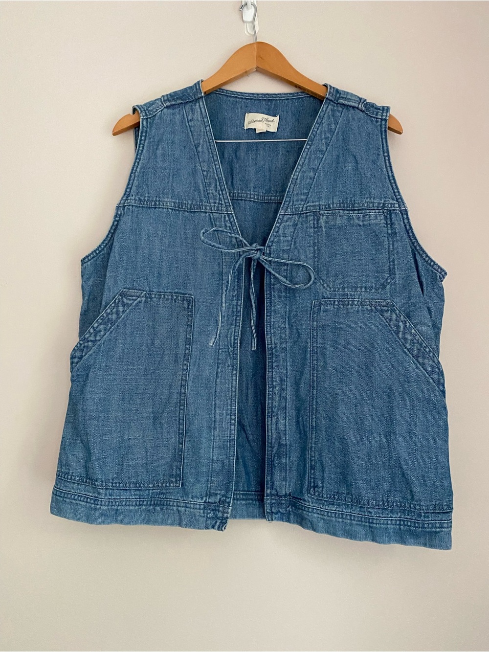 Universal Thread Women's Denim Tie-Front Utility Vest Large - Picture 2 of 9